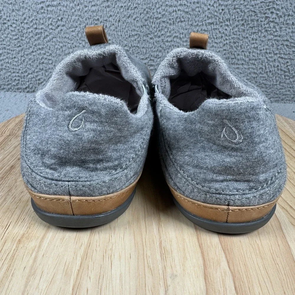 OluKai Mahana Mens Size 9 Gray Quilted Slippers Slip On Comfort‎ Loafers Shoes